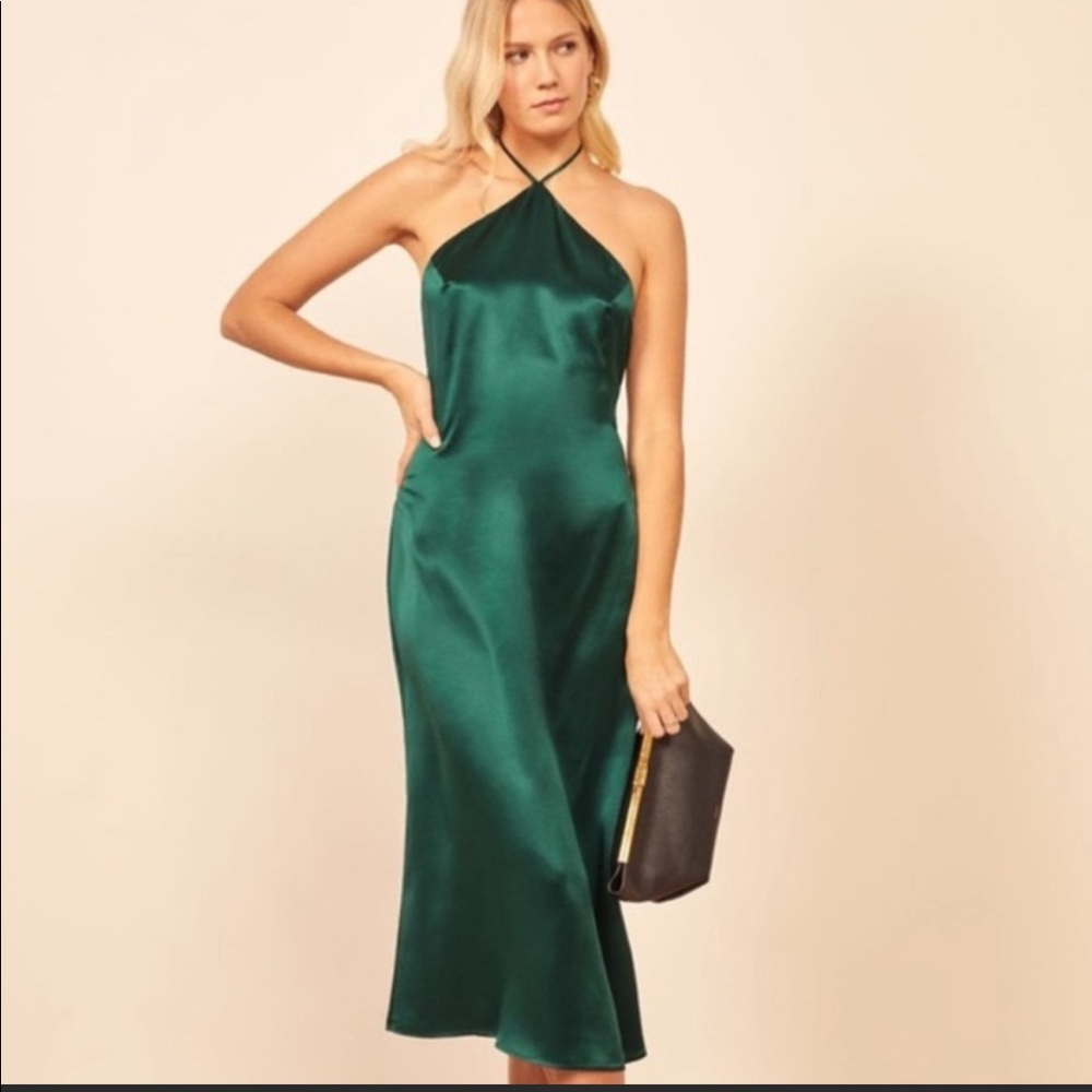 Reformation - Reggie Dress in emerald size small